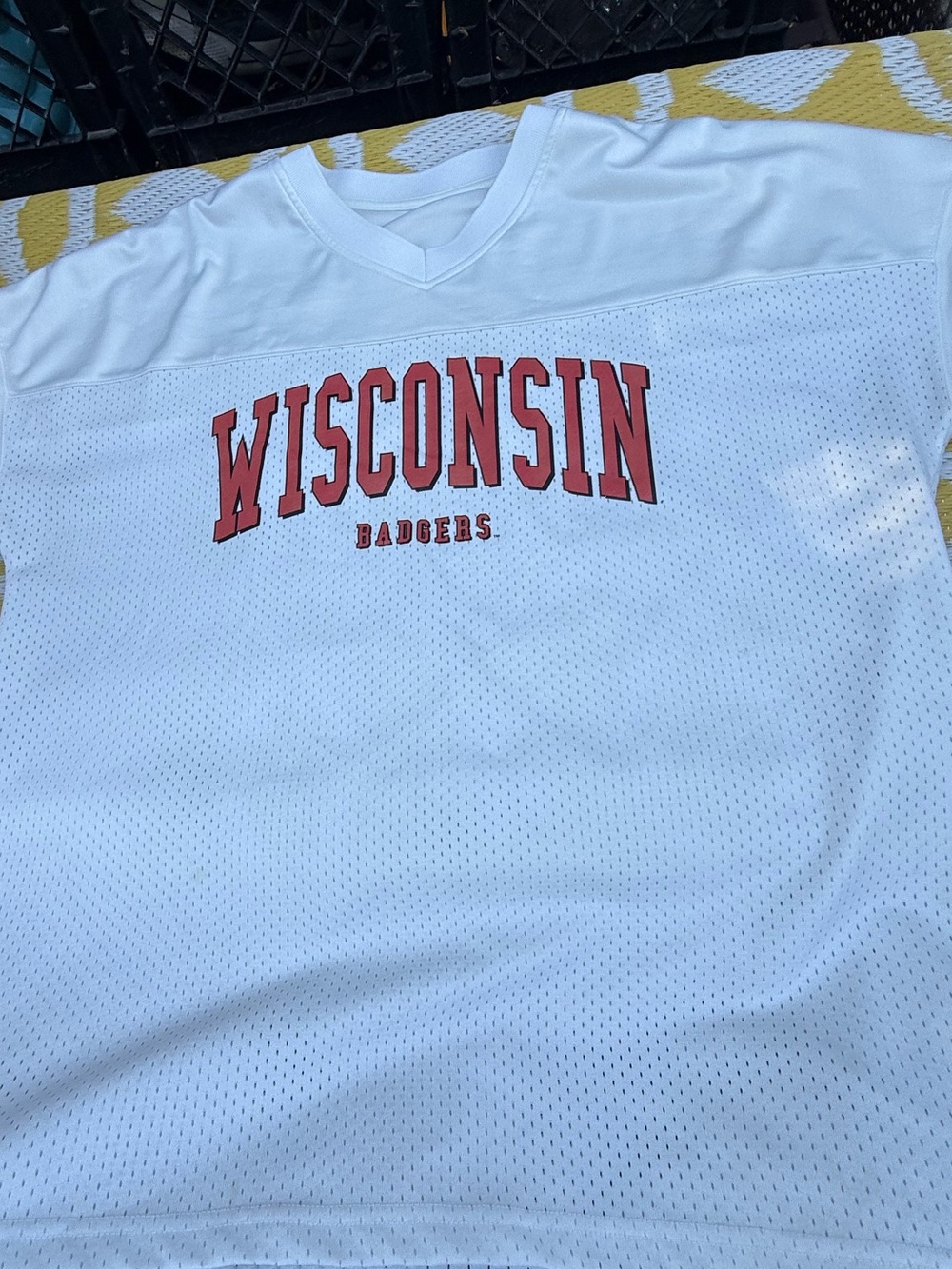 Wisconsin Badgers White Mesh Jersey Tee
